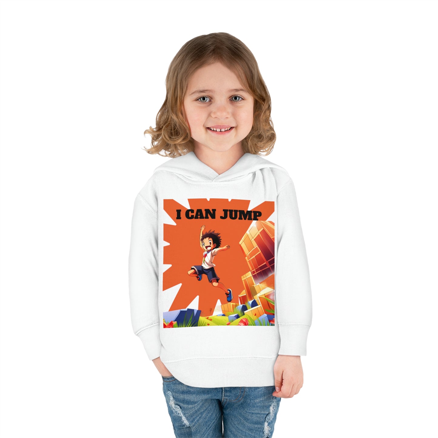 Boy Toddler I Can Jump Pullover Fleece Hoodie