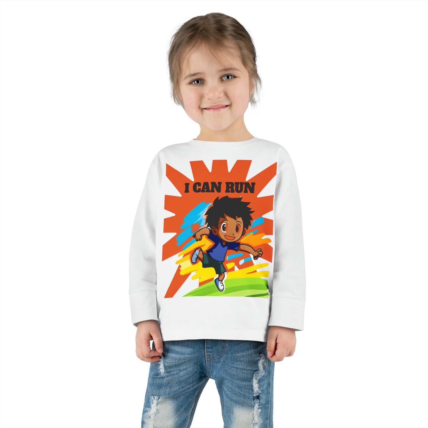 Boy Toddler I Can Run Long Sleeve Tee