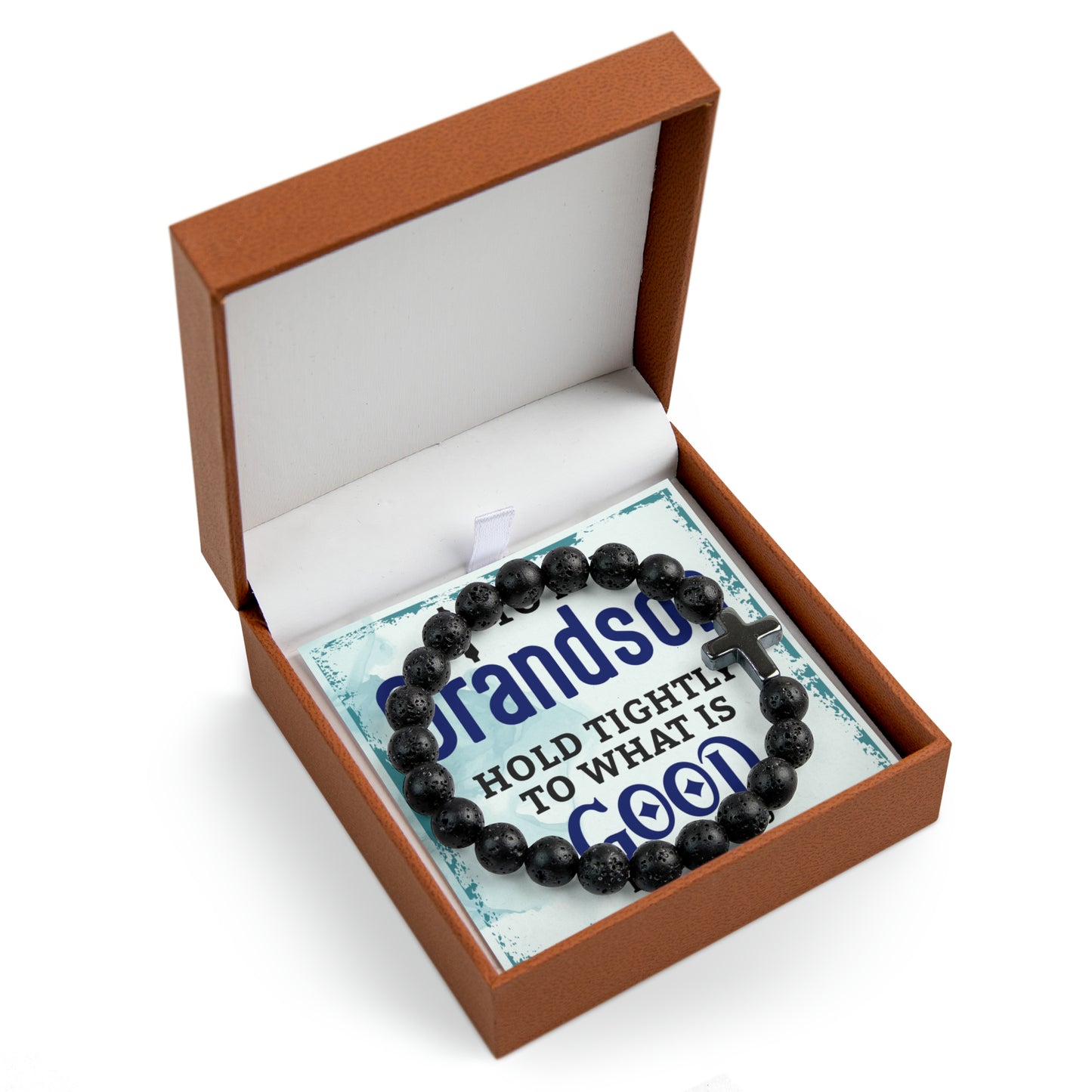 To My Grandson Cross Bead Bracelet