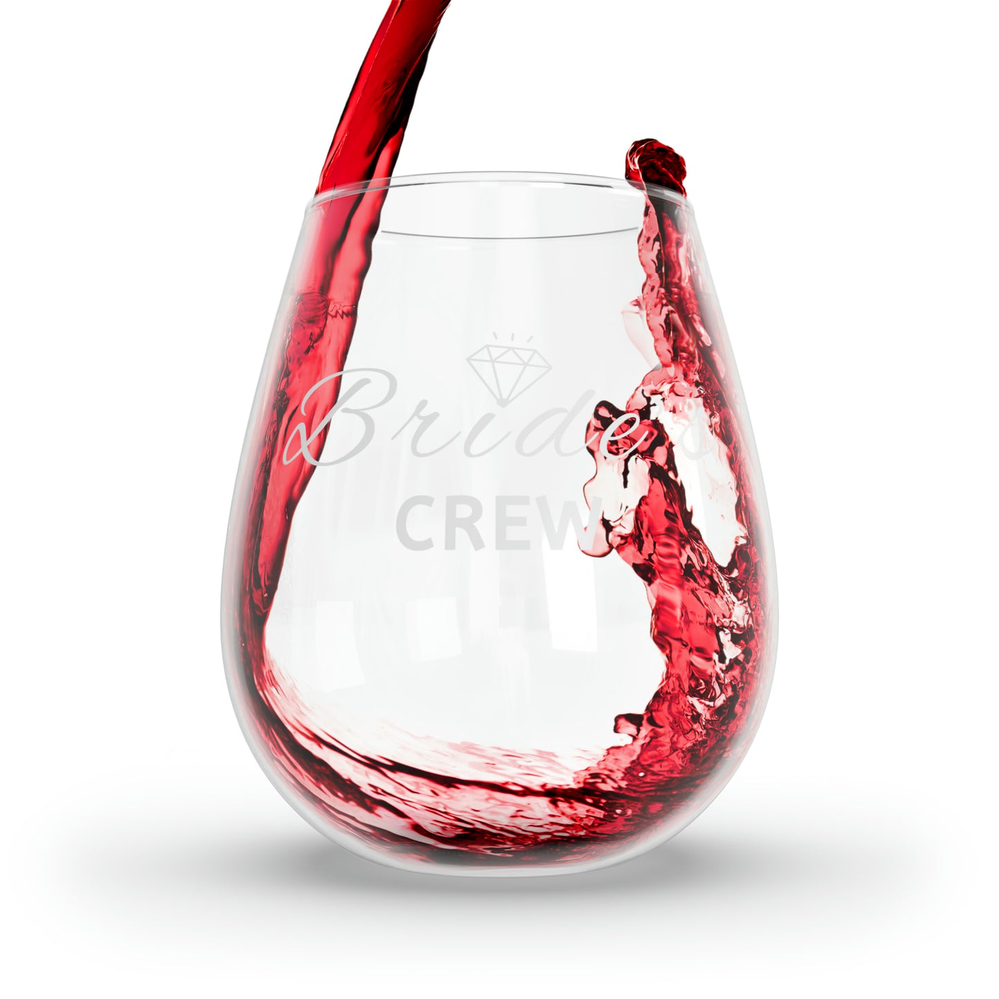BRIDE'S CREW Stemless Wine Glass, 11.75oz