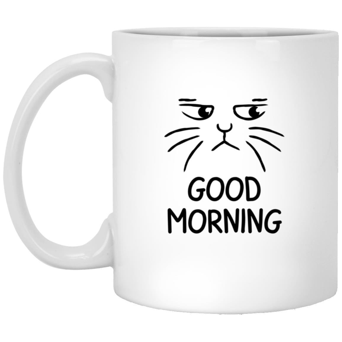 Good Morning Cat Face with Whiskers 11oz