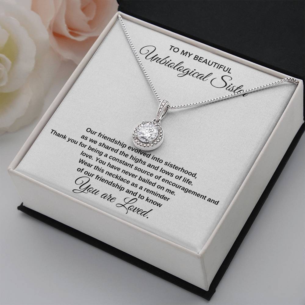 To My Beautiful Unbiological Sister Eternal Hope Necklace for Any Occasion Gifts