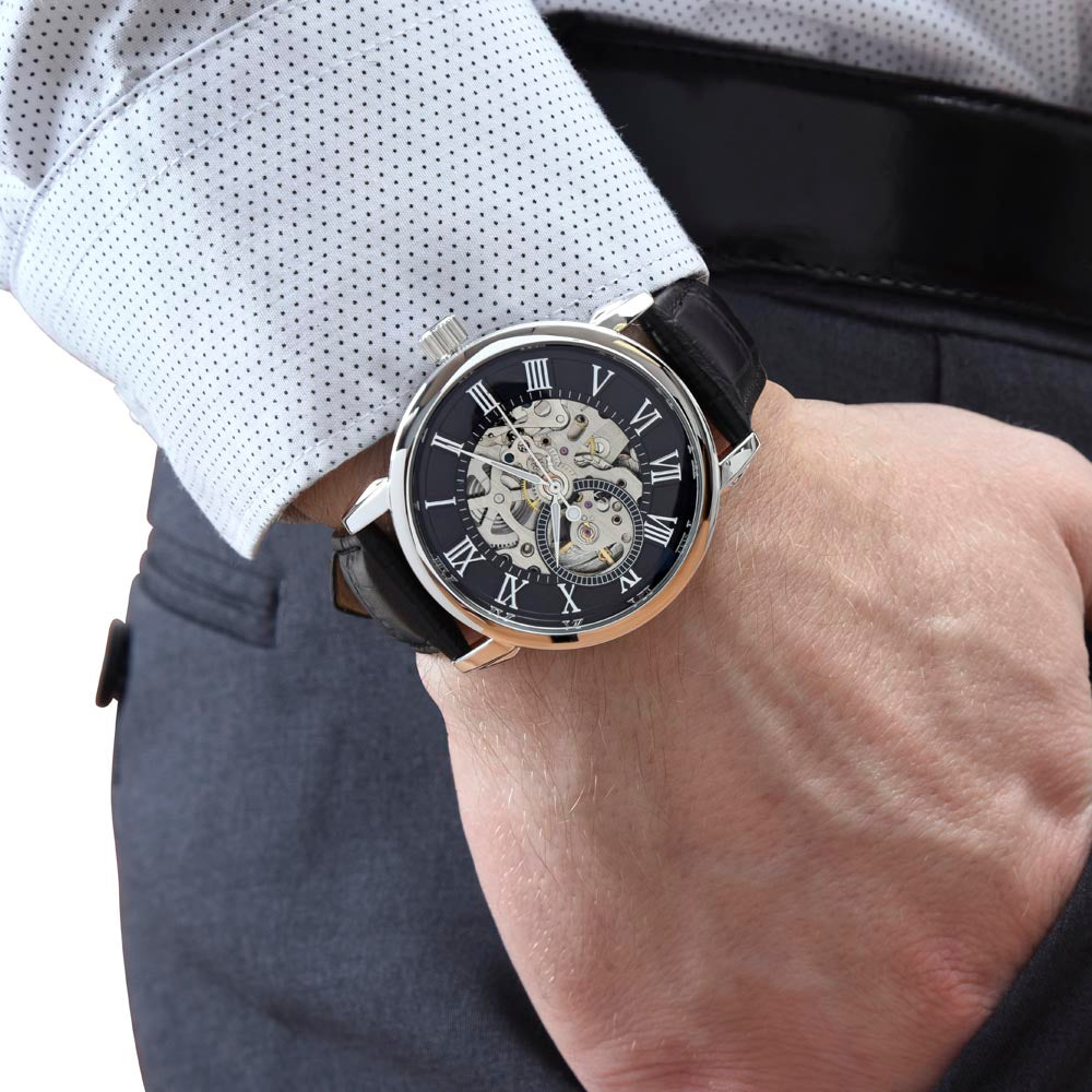 To My Future Husband Men's Openwork Watch with Black Message Card, I Choose You Any Occasion Gifts