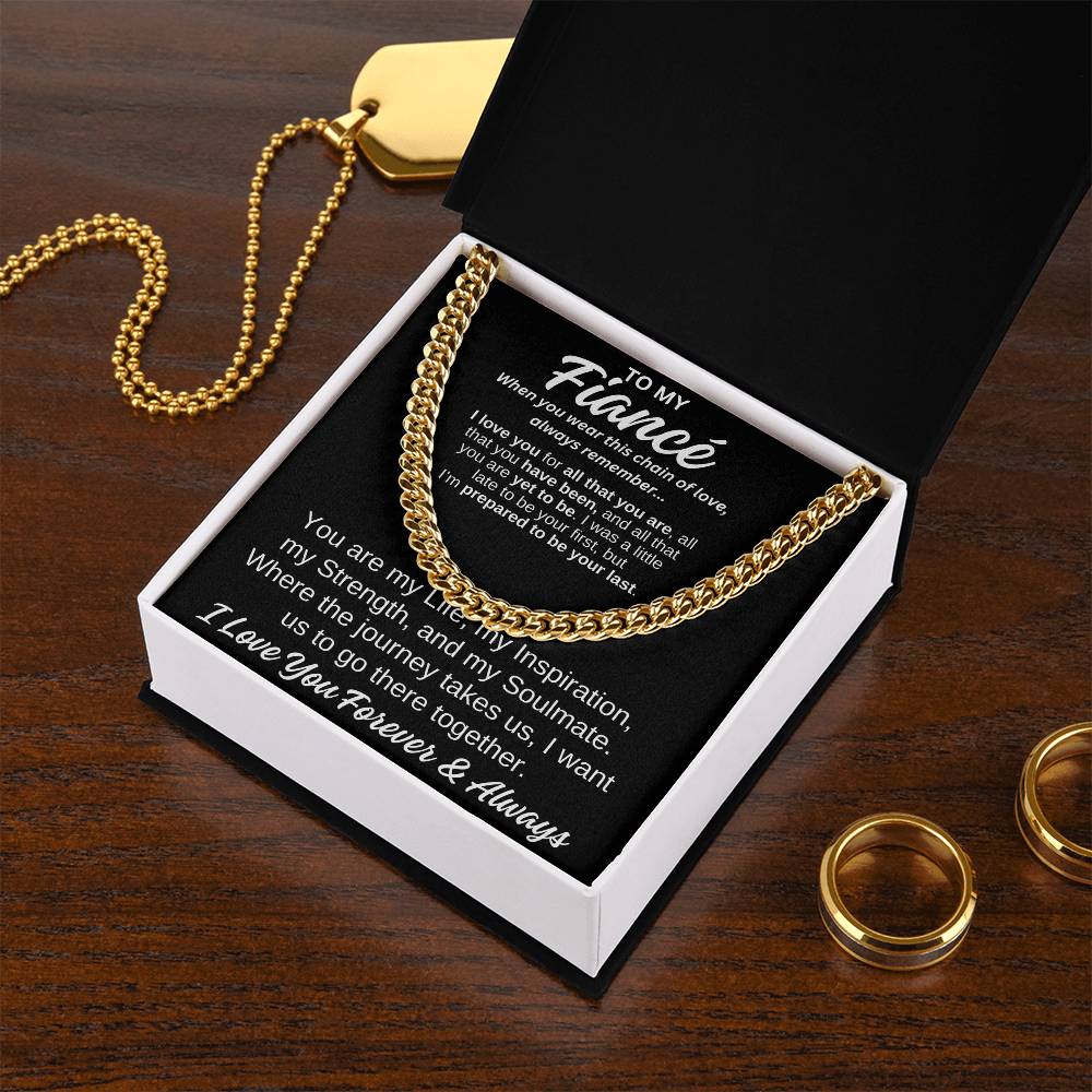 To My Fiancé Cuban Link Chain Any Occasion Gifts