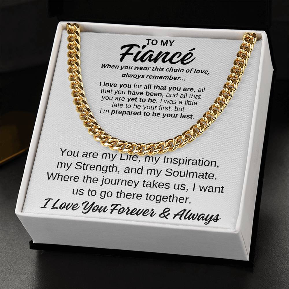 To My Fiancé Cuban Link Chain Any Occasion Gifts