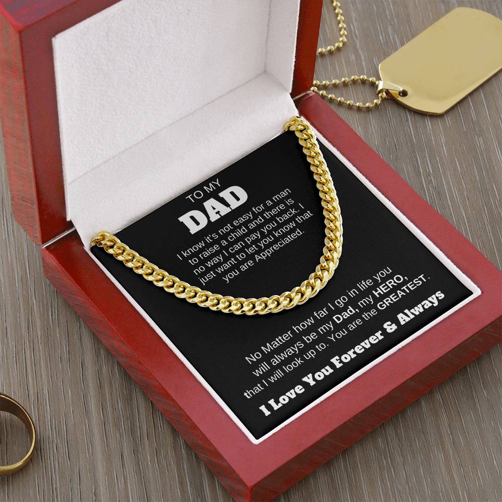 To My Dad Cuban Link Chain Any Occasion Gifts