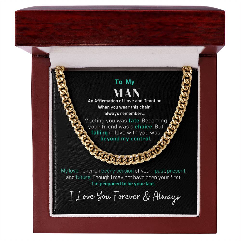 To My Man With A Personalized Affirmation of Love and Devotion Message Any Occasion Gifts