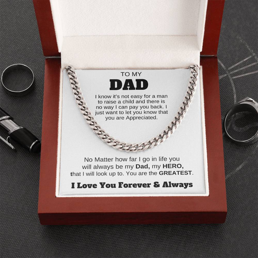 To My Dad  Cuban Link Chain Any occasion Gifts