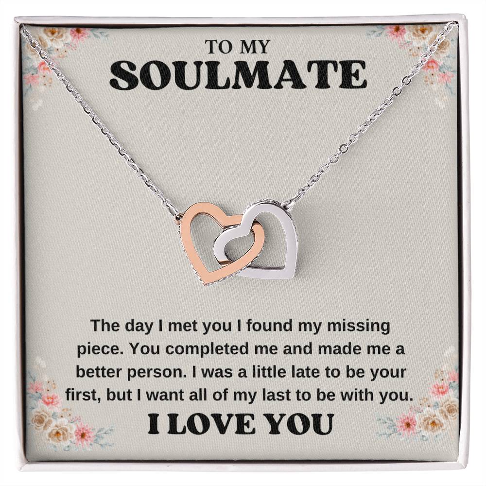 To My Soulmate Interlocking Hearts Any Occasion Gifts