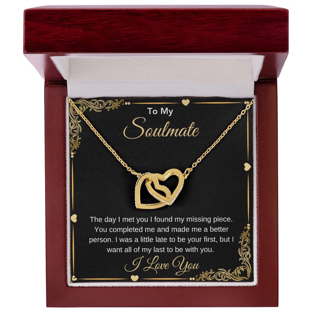 To My Soulmate Interlocking Hearts Any Occasion Gifts