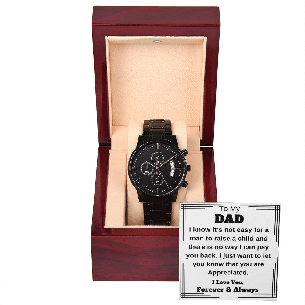 To My Dad Black Chronograph Watch  Any Occasion Gifts