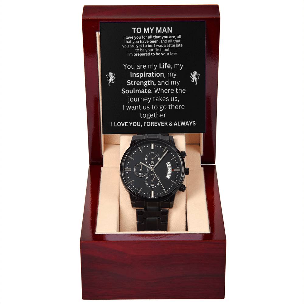 Black Chronograph Watch Thoughtfully Alway Any Occasion s Gifts!