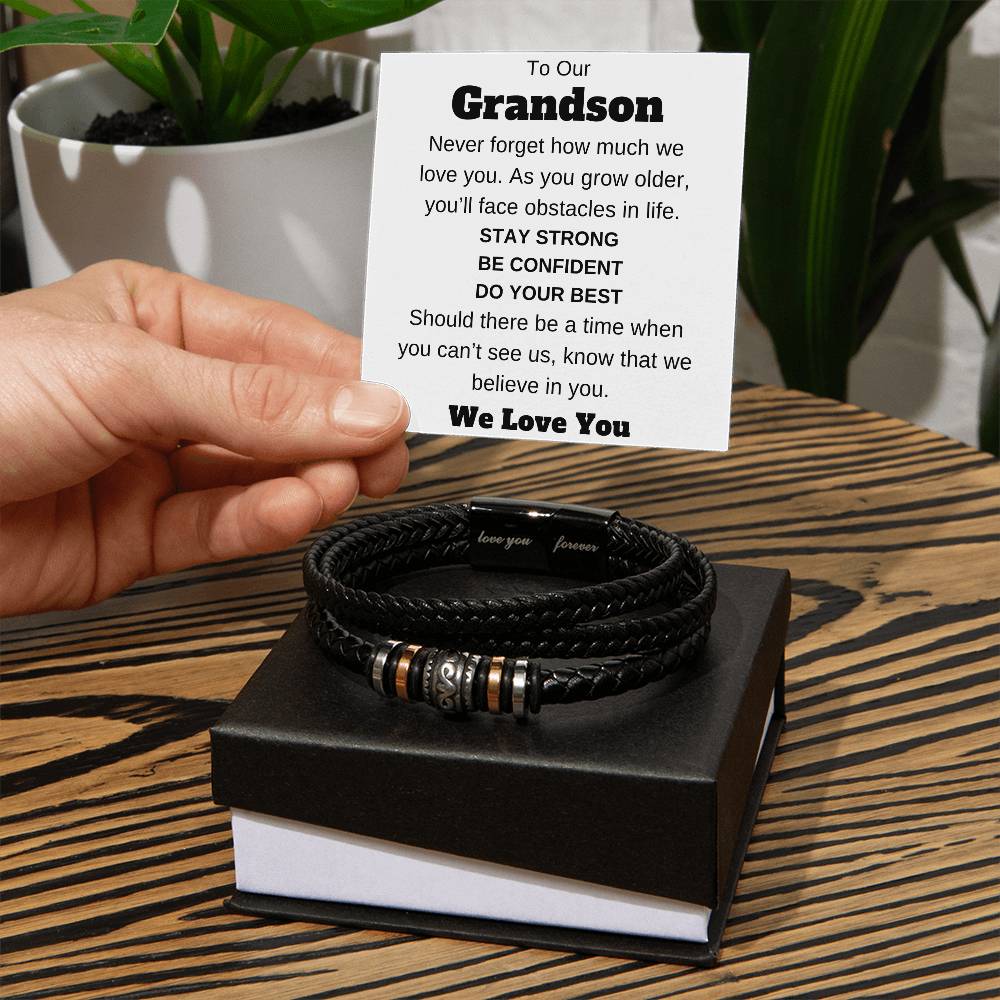 To Our Grandson Men's "Love You Forever" Bracelet Any Occasion Gifts