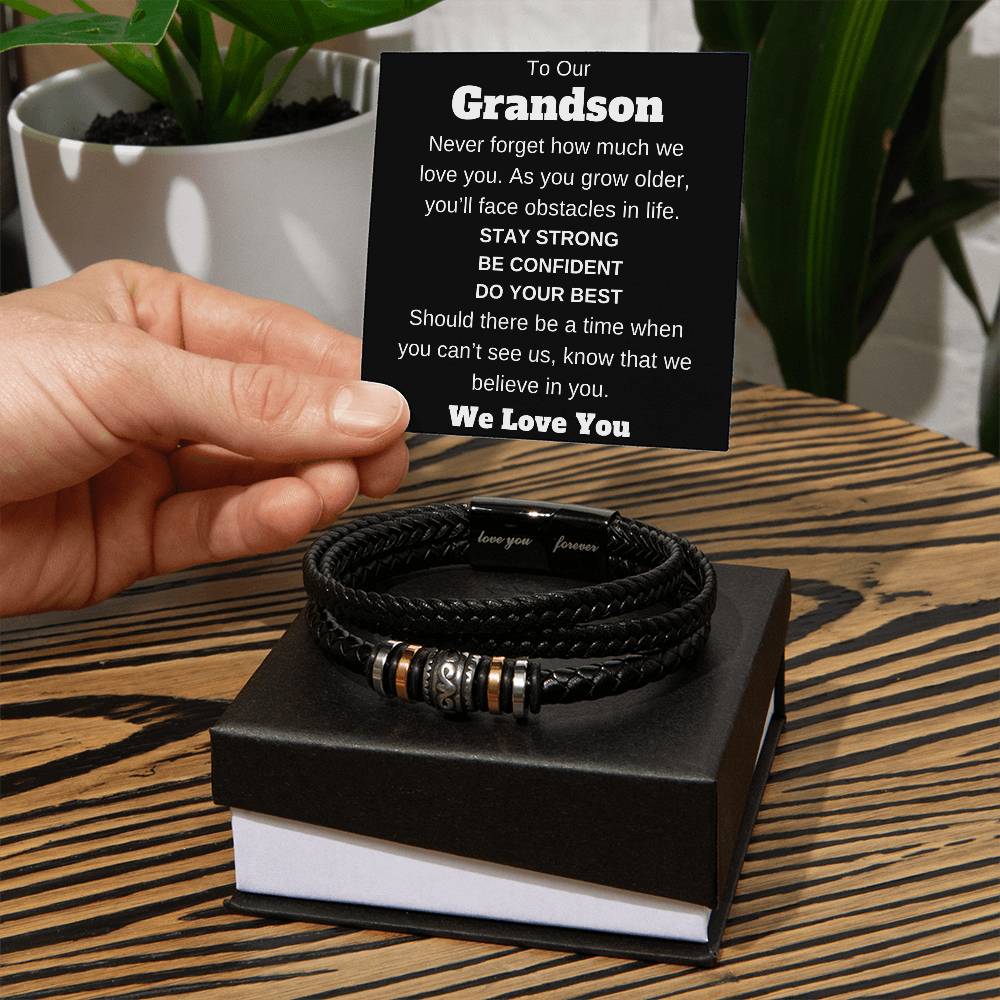To Our Grandson Men's "Love You Forever" Bracelet Any Occasion Gifts