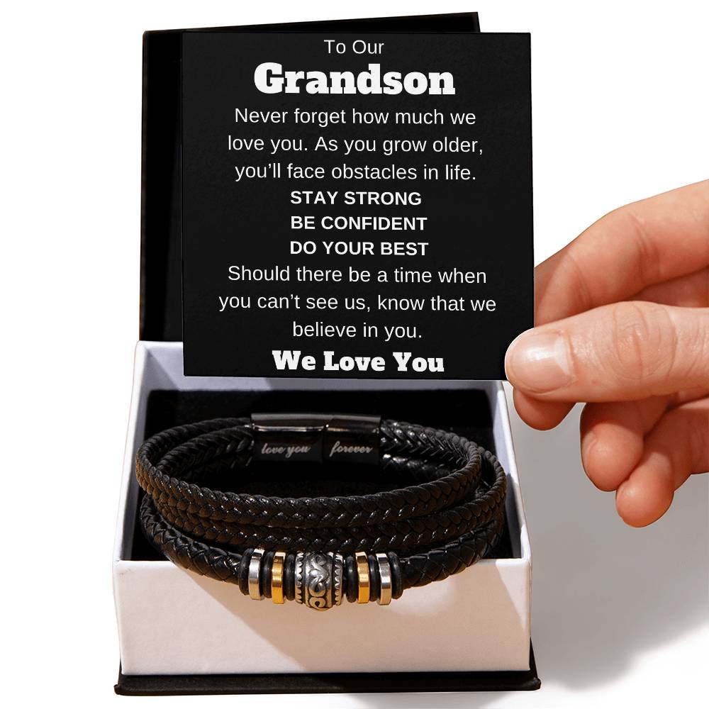 To Our Grandson Men's "Love You Forever" Bracelet Any Occasion Gifts