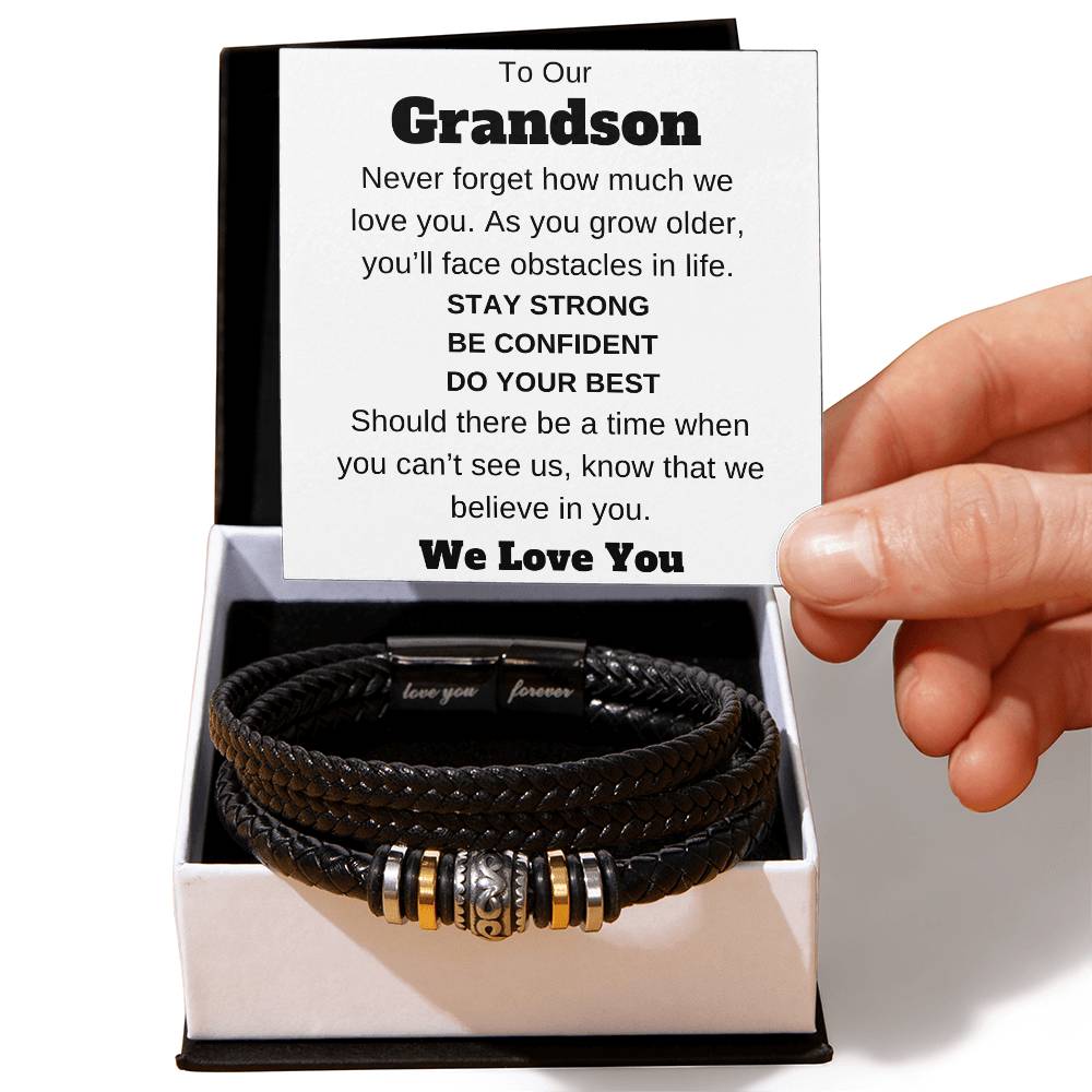 To Our Grandson Men's "Love You Forever" Bracelet Any Occasion Gifts