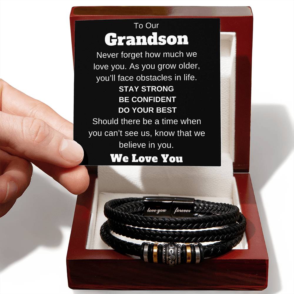 To Our Grandson Men's "Love You Forever" Bracelet Any Occasion Gifts