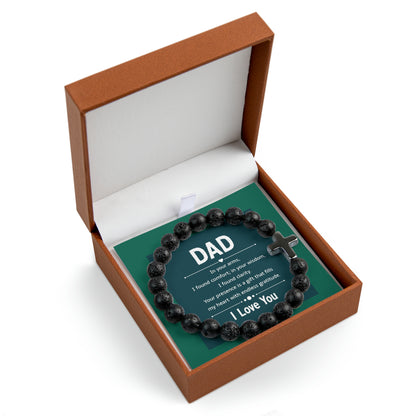 Dad Cross Bead Bracelet