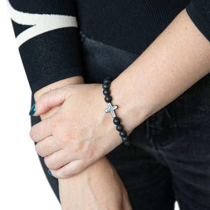 Dad Cross Bead Bracelet