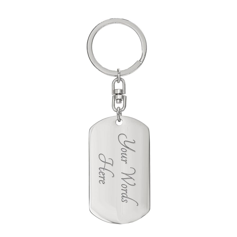 Graphic Dog Tag Keychain Necklace - From Dad,Any Occasion Gifts