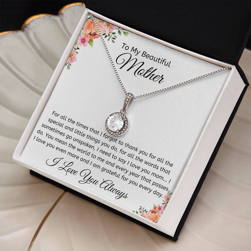 Eternal Hope Necklace - Personalized Message Card with Peach/Pink Rose Like  Edged, For Mother, Any Occasion Gifts