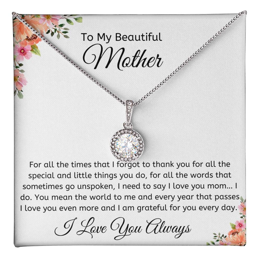 Eternal Hope Necklace - Personalized Message Card with Peach/Pink Rose Like  Edged, For Mother, Any Occasion Gifts