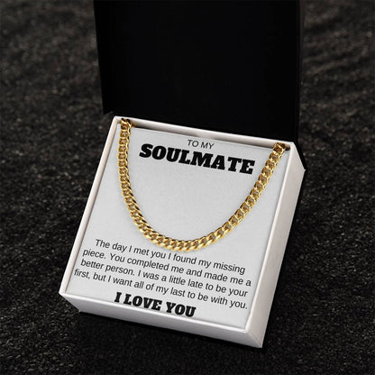 To My Soulmate Cuban Link Chain Any Occasion Gifts