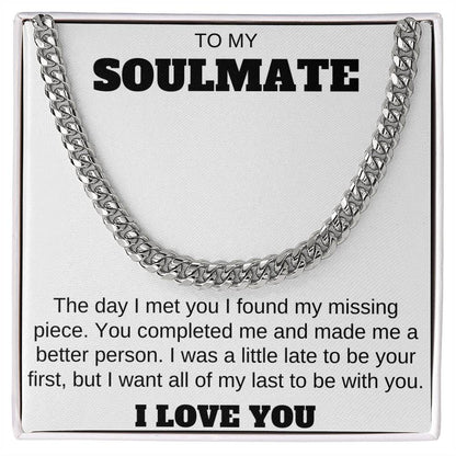 To My Soulmate Cuban Link Chain Any Occasion Gifts