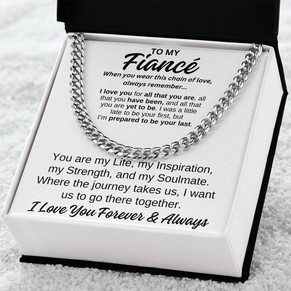 To My Fiancé Cuban Link Chain Any Occasion Gifts