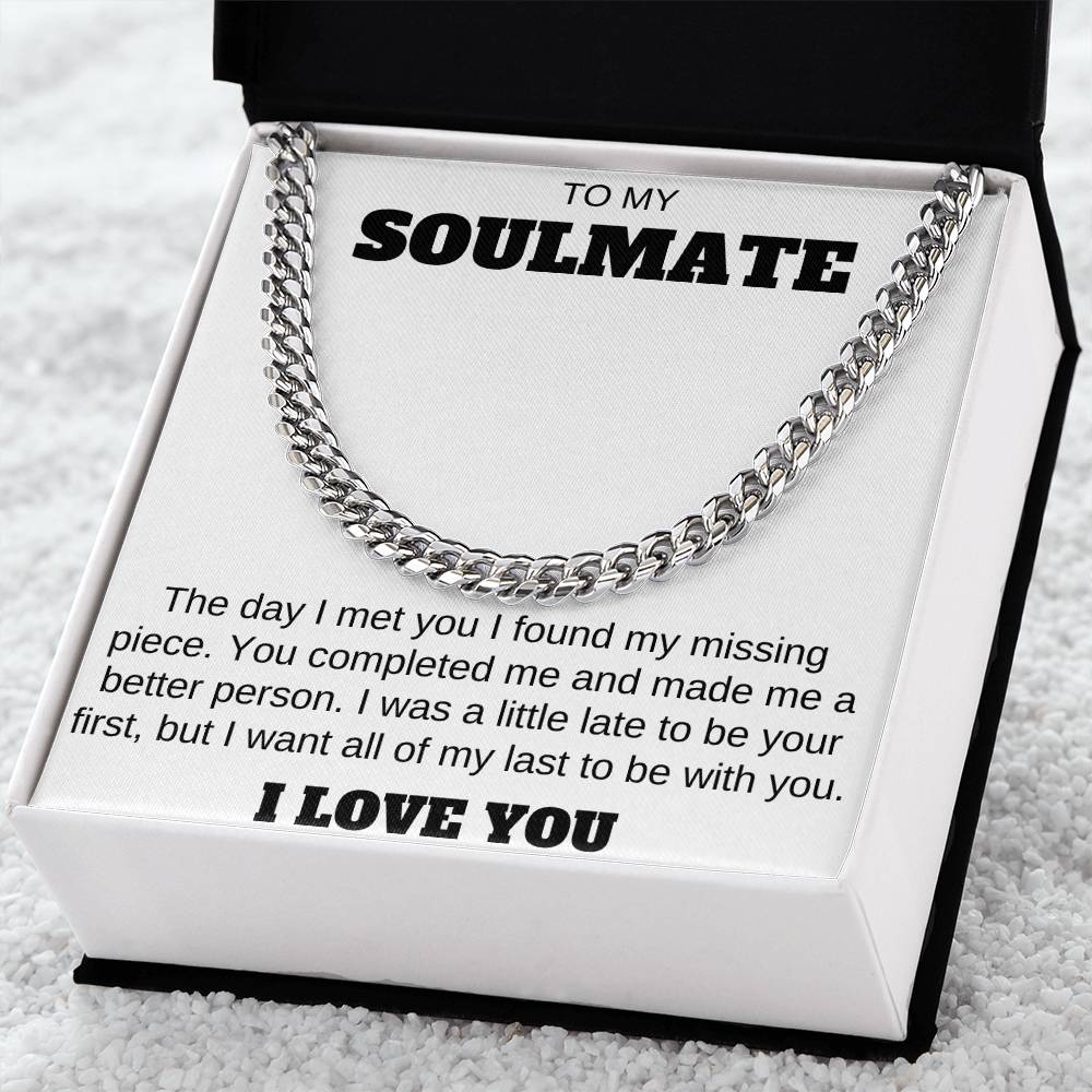 To My Soulmate Cuban Link Chain Any Occasion Gifts