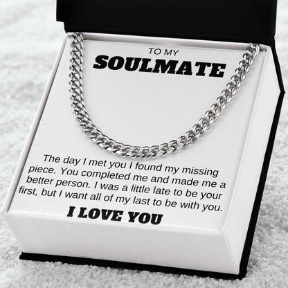 To My Soulmate Cuban Link Chain Any Occasion Gifts