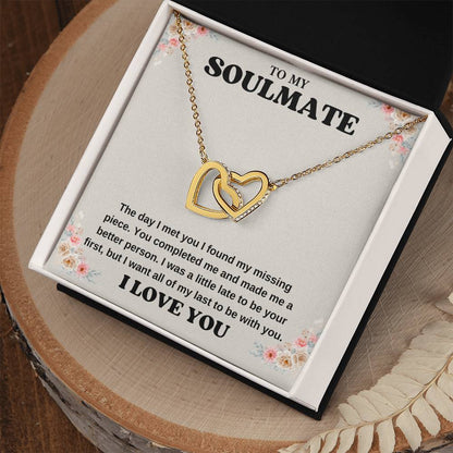 To My Soulmate  Interlocking Hearts Any Occasion Gifts