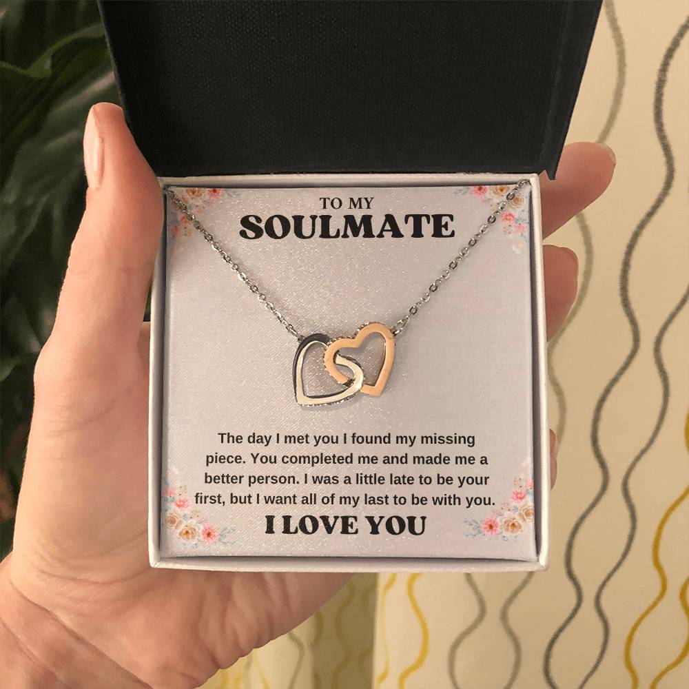To My Soulmate  Interlocking Hearts Any Occasion Gifts