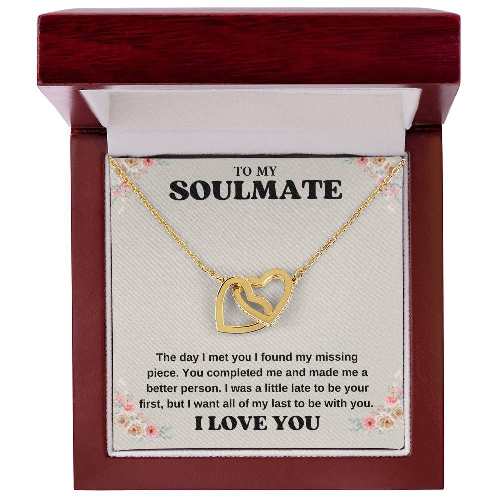 To My Soulmate  Interlocking Hearts Any Occasion Gifts