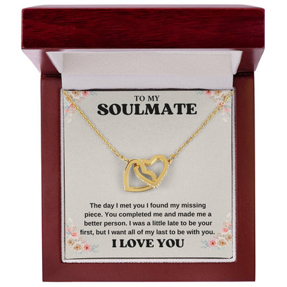 To My Soulmate  Interlocking Hearts Any Occasion Gifts